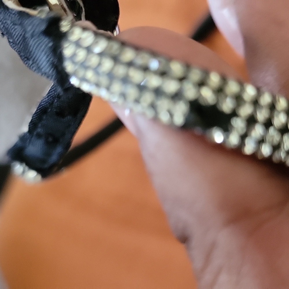 AZALEA WANG Black and Silver Strappy Heels - Picture 7 of 7